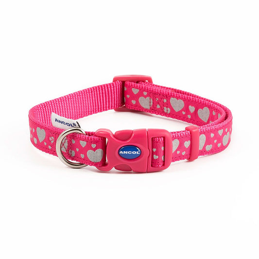 Pink Heart Reflective Collar